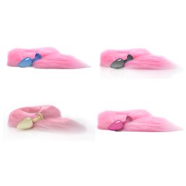 Plug Anal com Rabo Raposa de Pelúcia Rosa Hard