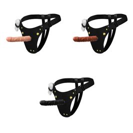 Cinta Peniana Couro com Prótese Realística com Vibro 18X4cm Soulsex