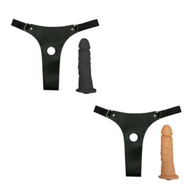 Cinta em Couro Sintético com Suporte de Coxa e Prótese Bege com 19,5 cm Dominatrixxx