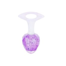 Plug Anal de Silicone com Esfera de Vidro Interna e Alça de Vidro Tamanho M Vip Mix